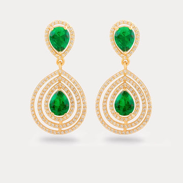 Gold Drop Stone Earring