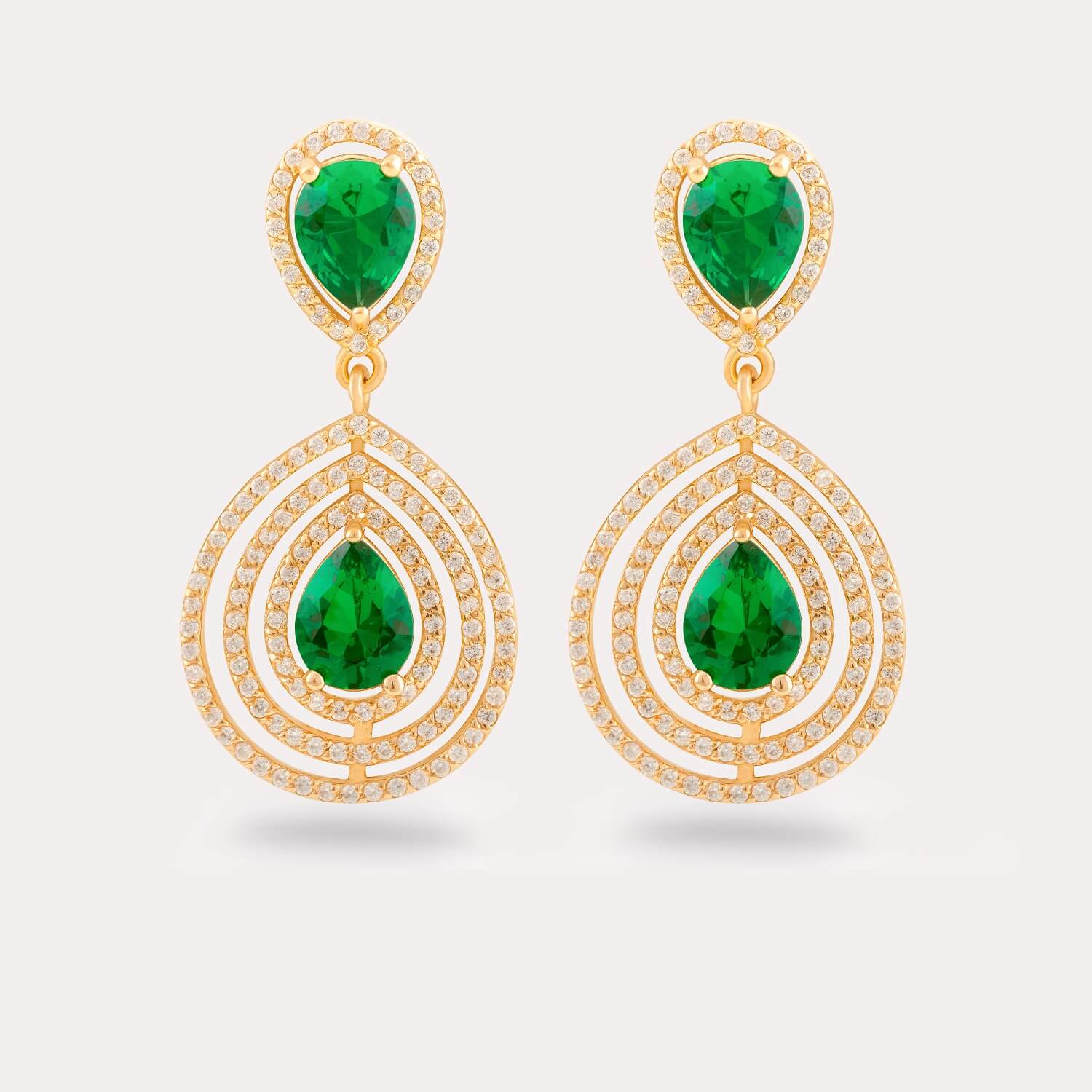 Gold Drop Stone Earring