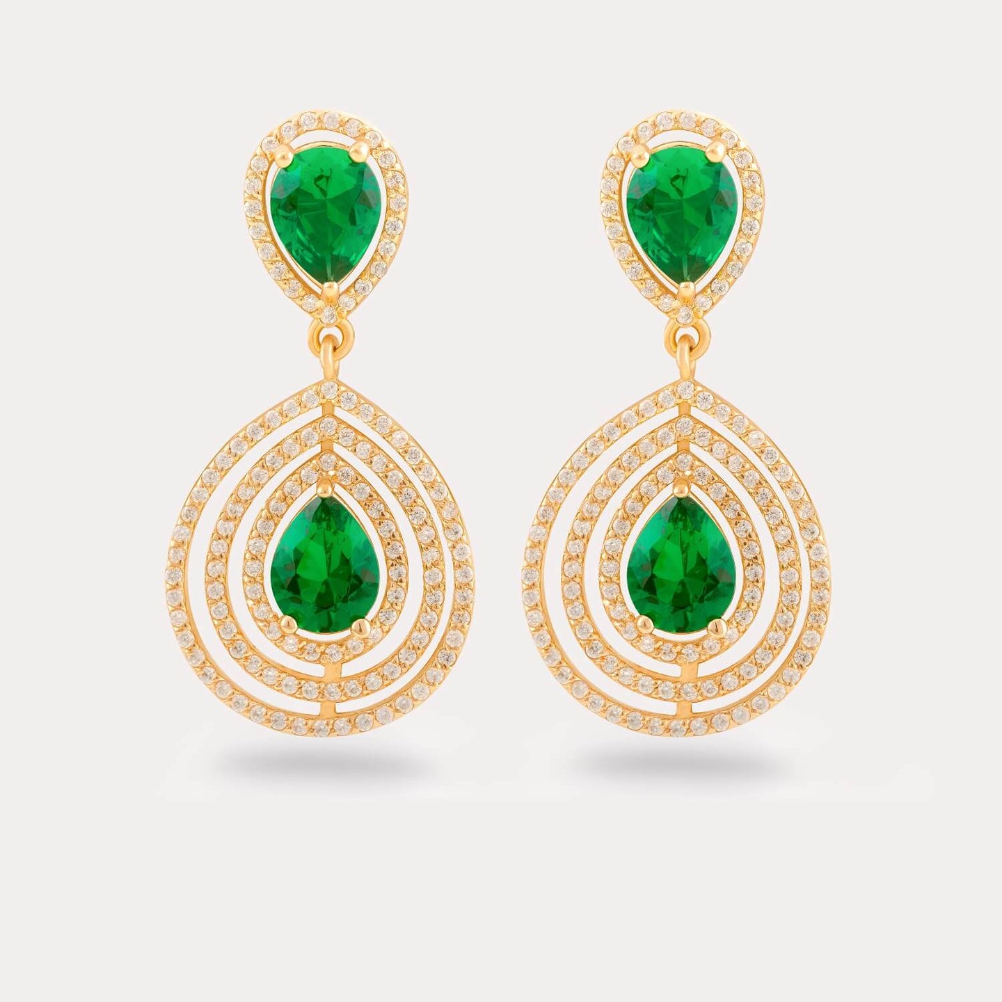 Gold Drop Stone Earring